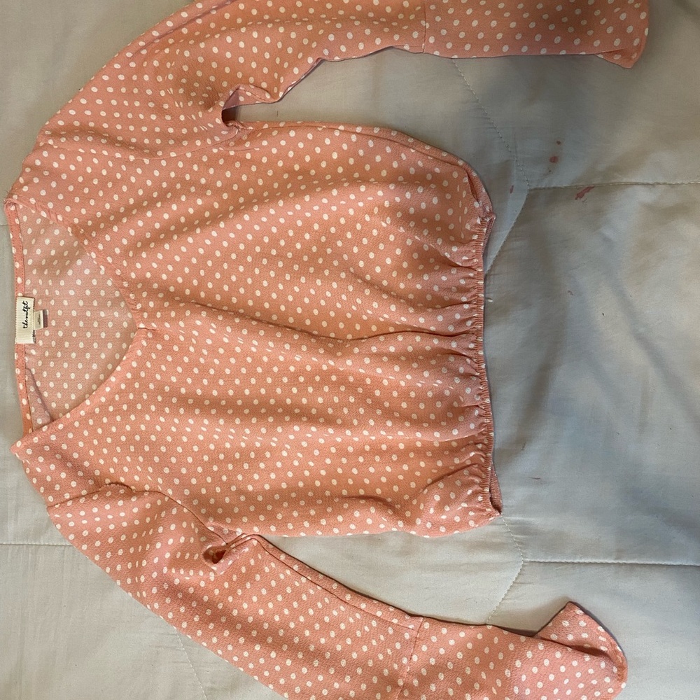 Pink polka dot shirt